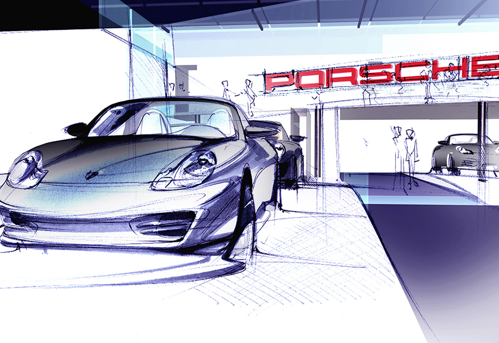 Porsche - Entwurf für ein Ausstellungssystem1