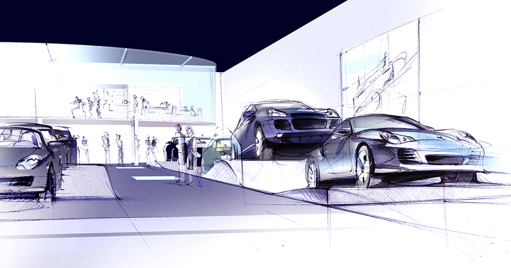 Porsche - Entwurf für ein Ausstellungssystem Präsentation