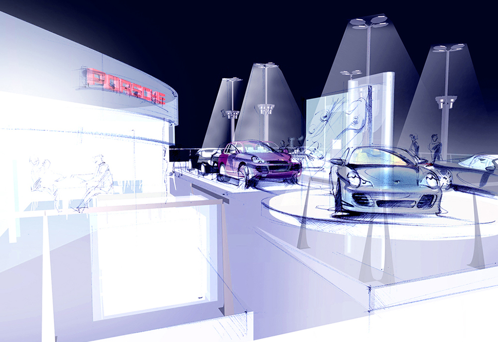Porsche - Entwurf für ein Ausstellungssystem